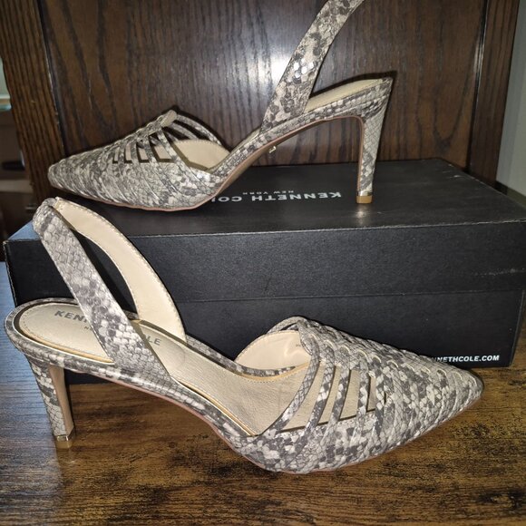 NWB Kenneth Cole Riley Snake Print Slingback sz 8 - Picture 6 of 9
